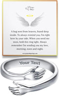 Hug From Heaven Ring - Handcrafted Stainless Steel Wrap Band with Hugging Hands, an Adjustable Keepsake for Men and Wome