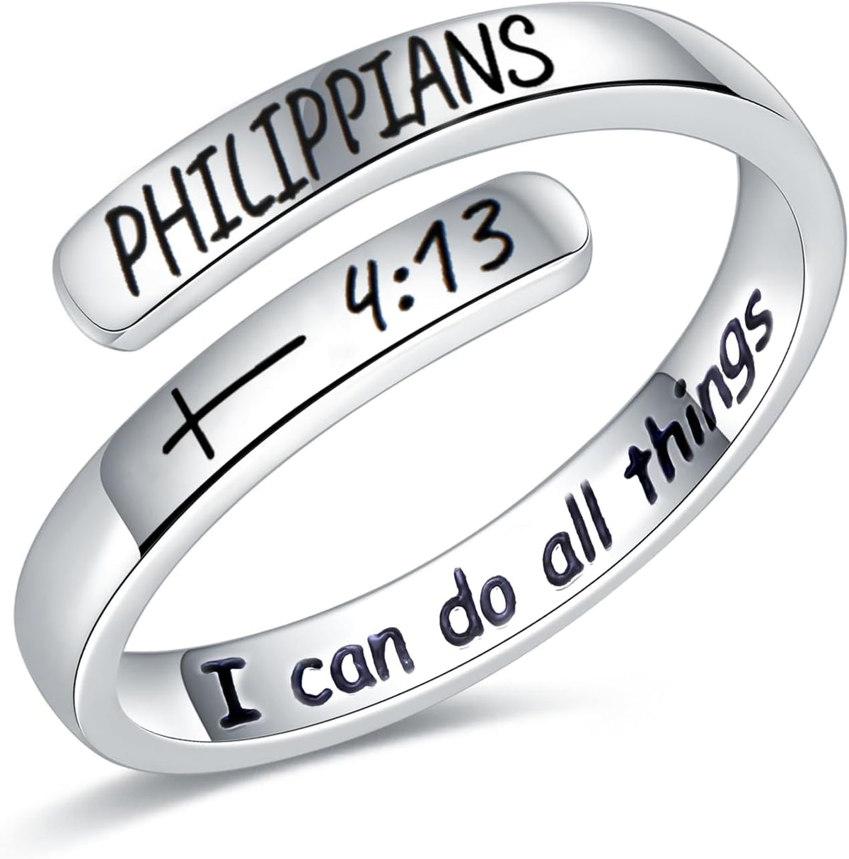 Sterling Silver Inspirational Ring, Slim Band – view 13