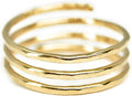 Women's 14K Gold Filled Adjustable Ring - Handmade Minimalist Open Stacking Band in a Medium Size 8, Made in the USA - S
