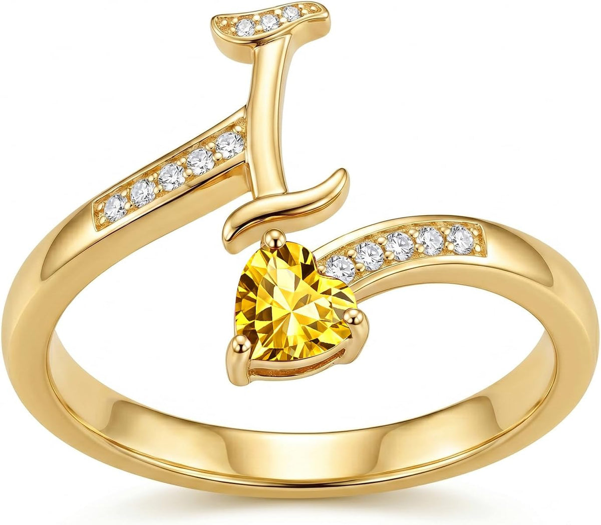 18K Gold Plated Initial Birthstone Ring – view 15