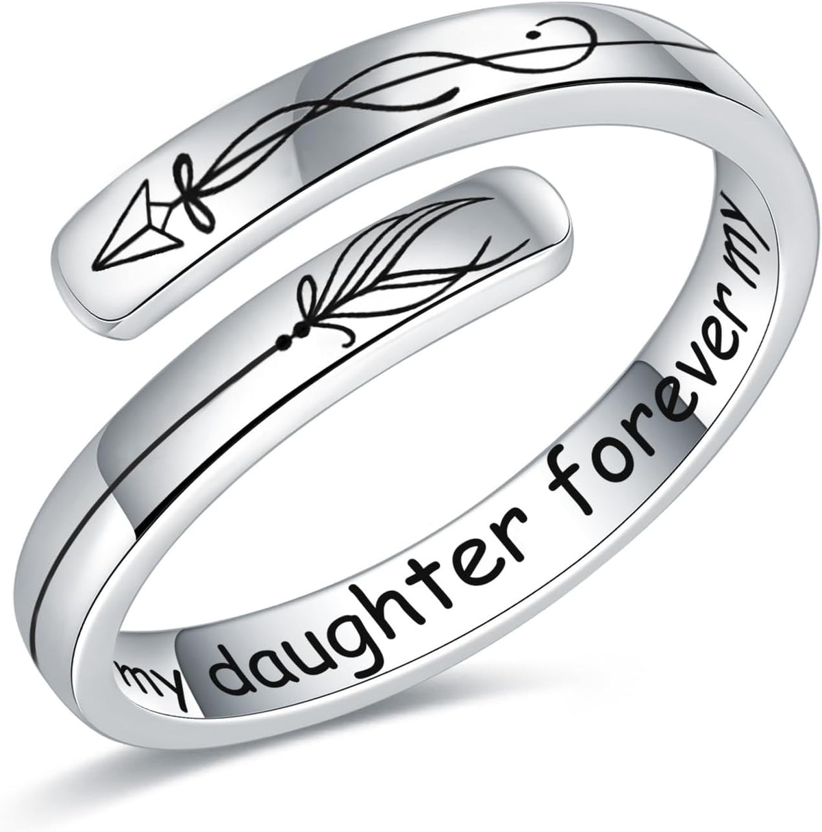 Sterling Silver Inspirational Ring, Slim Band – view 4