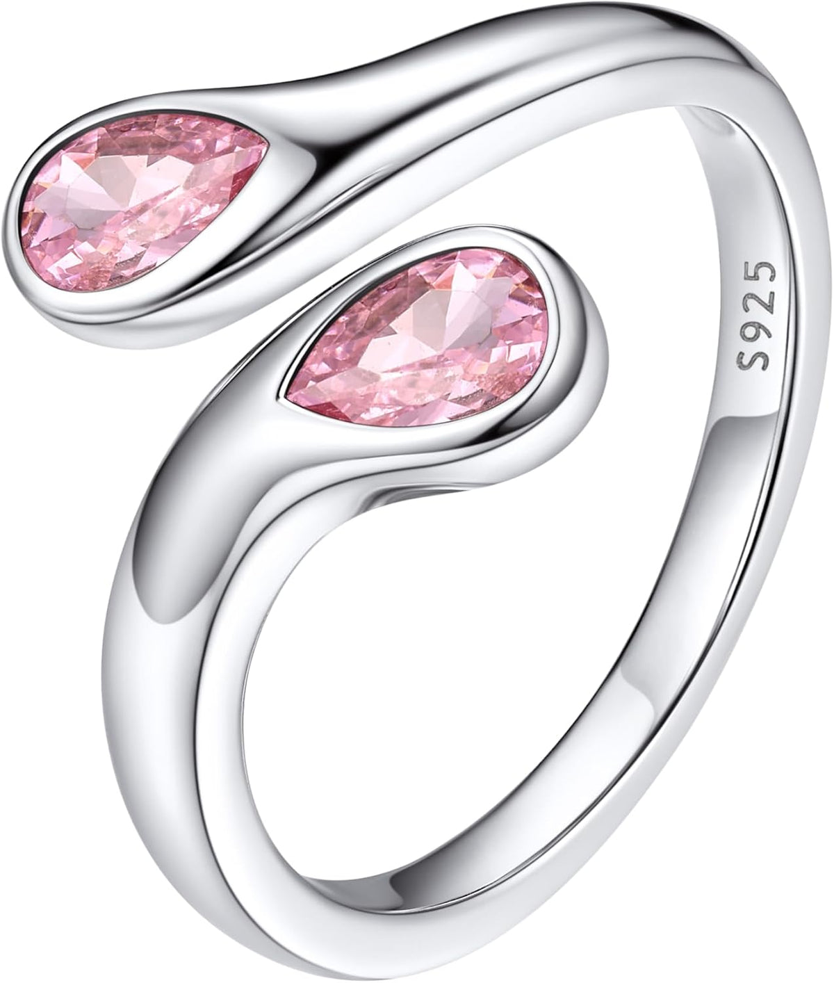 Sterling Silver Birthstone Teardrop Ring – view 21