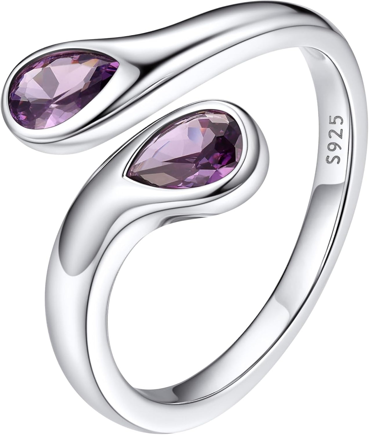 Sterling Silver Birthstone Teardrop Ring – view 25