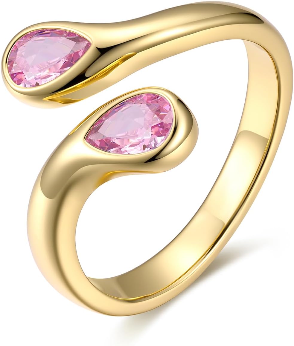 Sterling Silver Birthstone Teardrop Ring – view 20