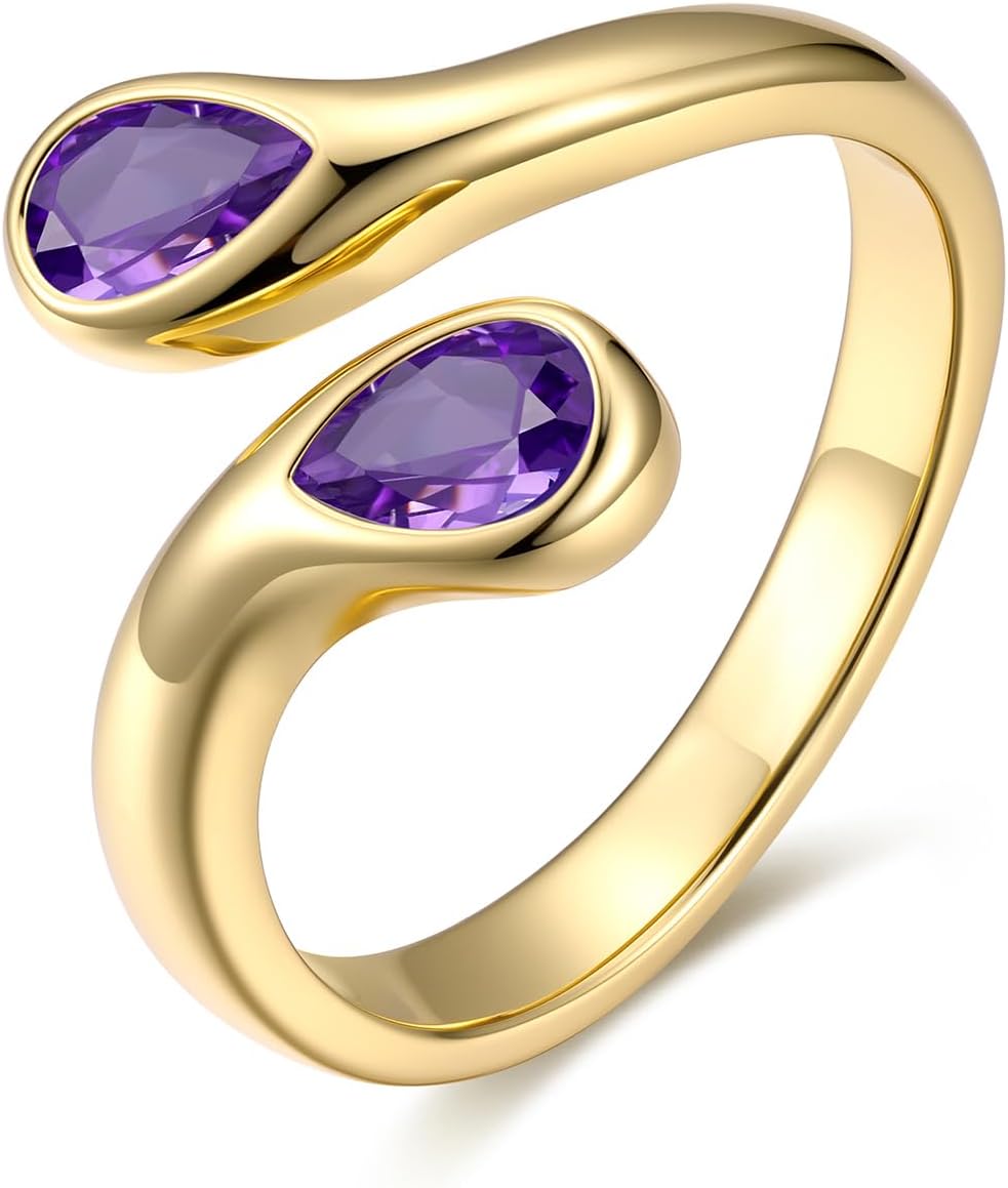 Sterling Silver Birthstone Teardrop Ring – view 12