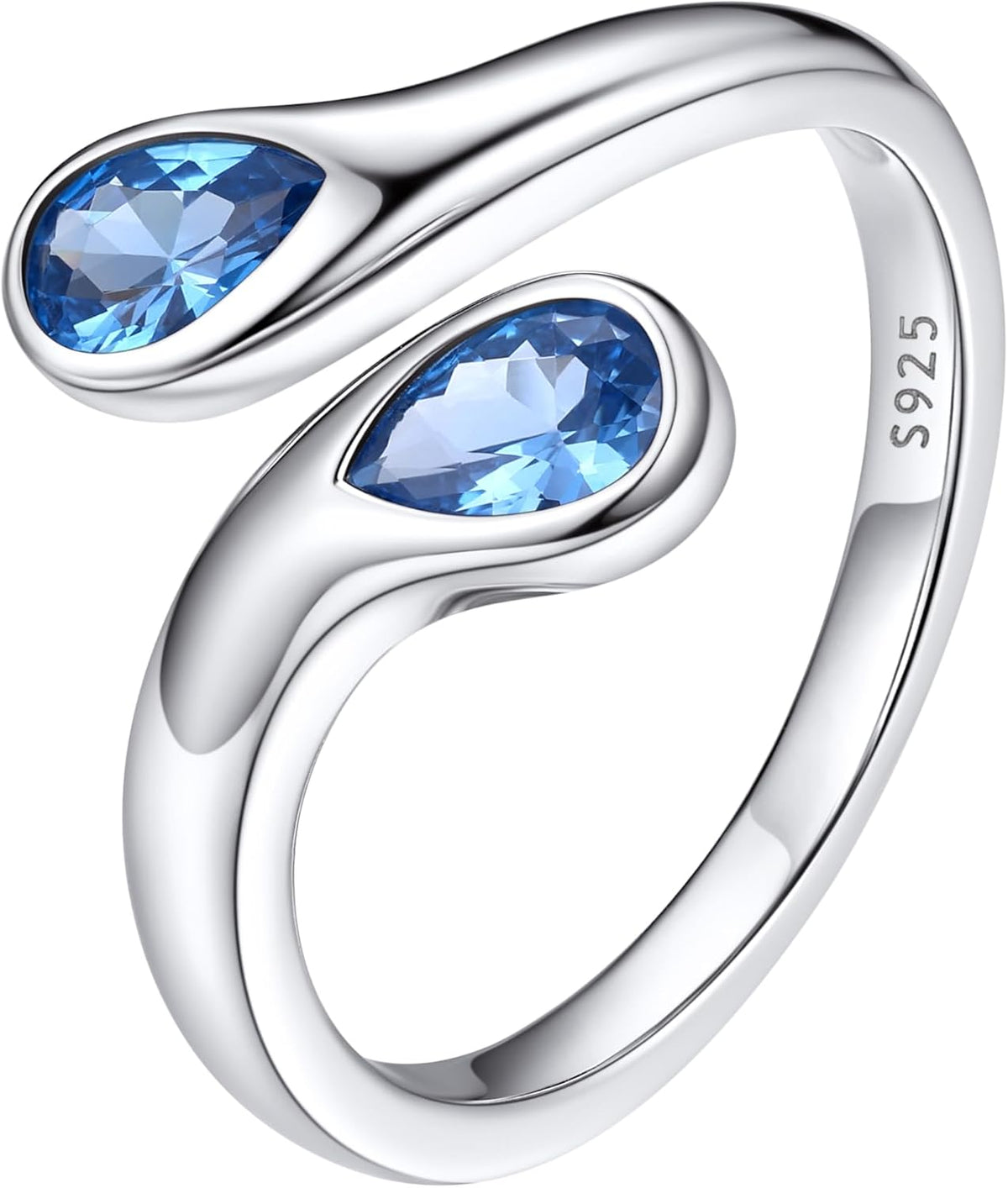 Sterling Silver Birthstone Teardrop Ring – view 22