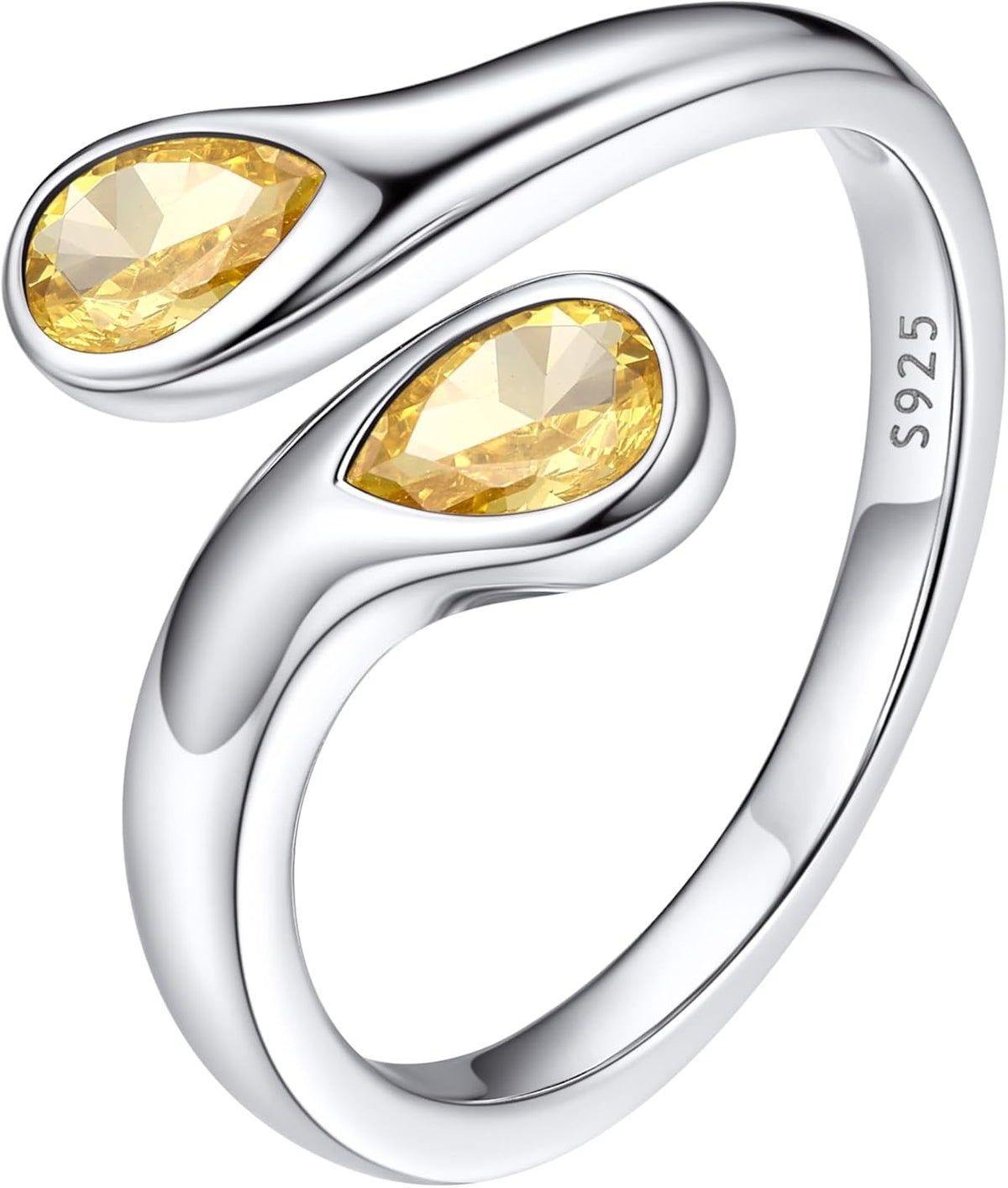 Sterling Silver Birthstone Teardrop Ring – view 7