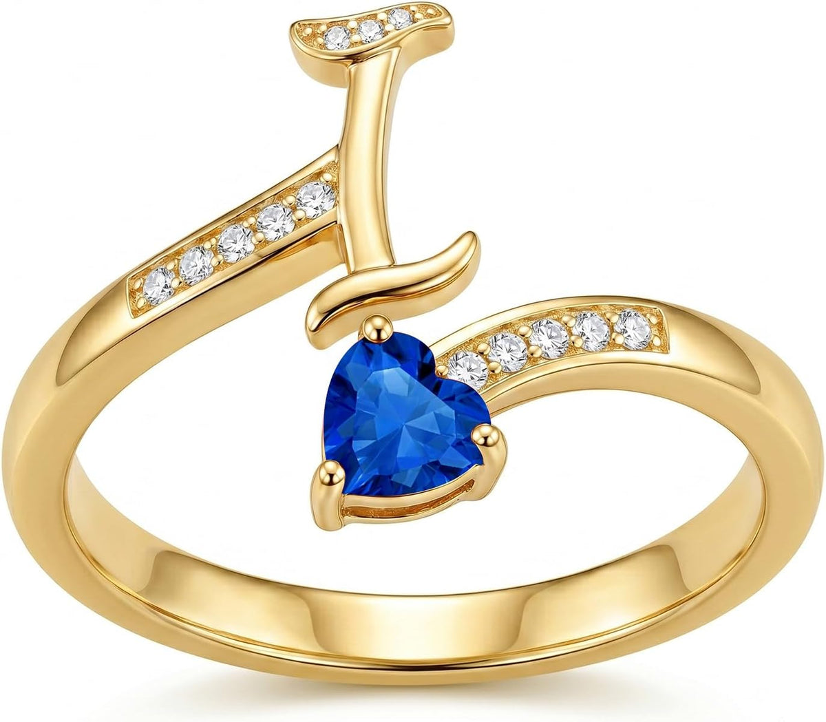 18K Gold Plated Initial Birthstone Ring – view 13