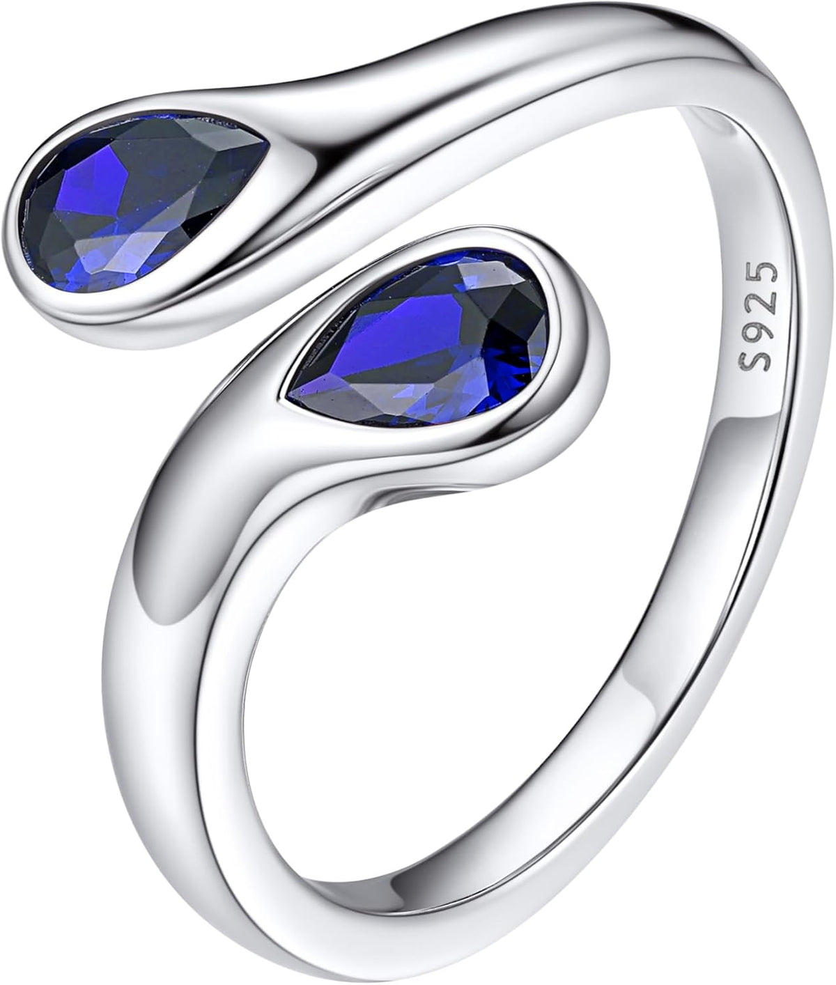 Sterling Silver Birthstone Teardrop Ring