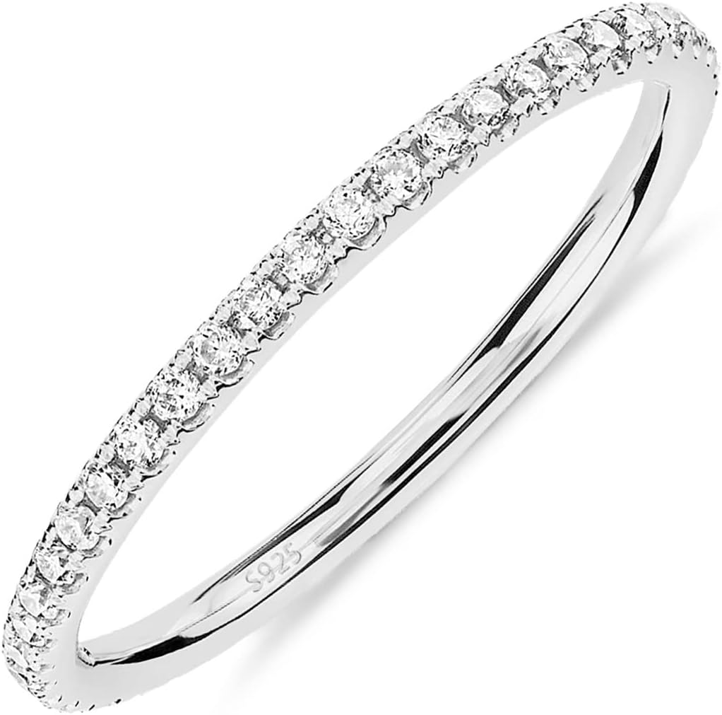 925 Sterling Silver CZ Eternity Band – view 6