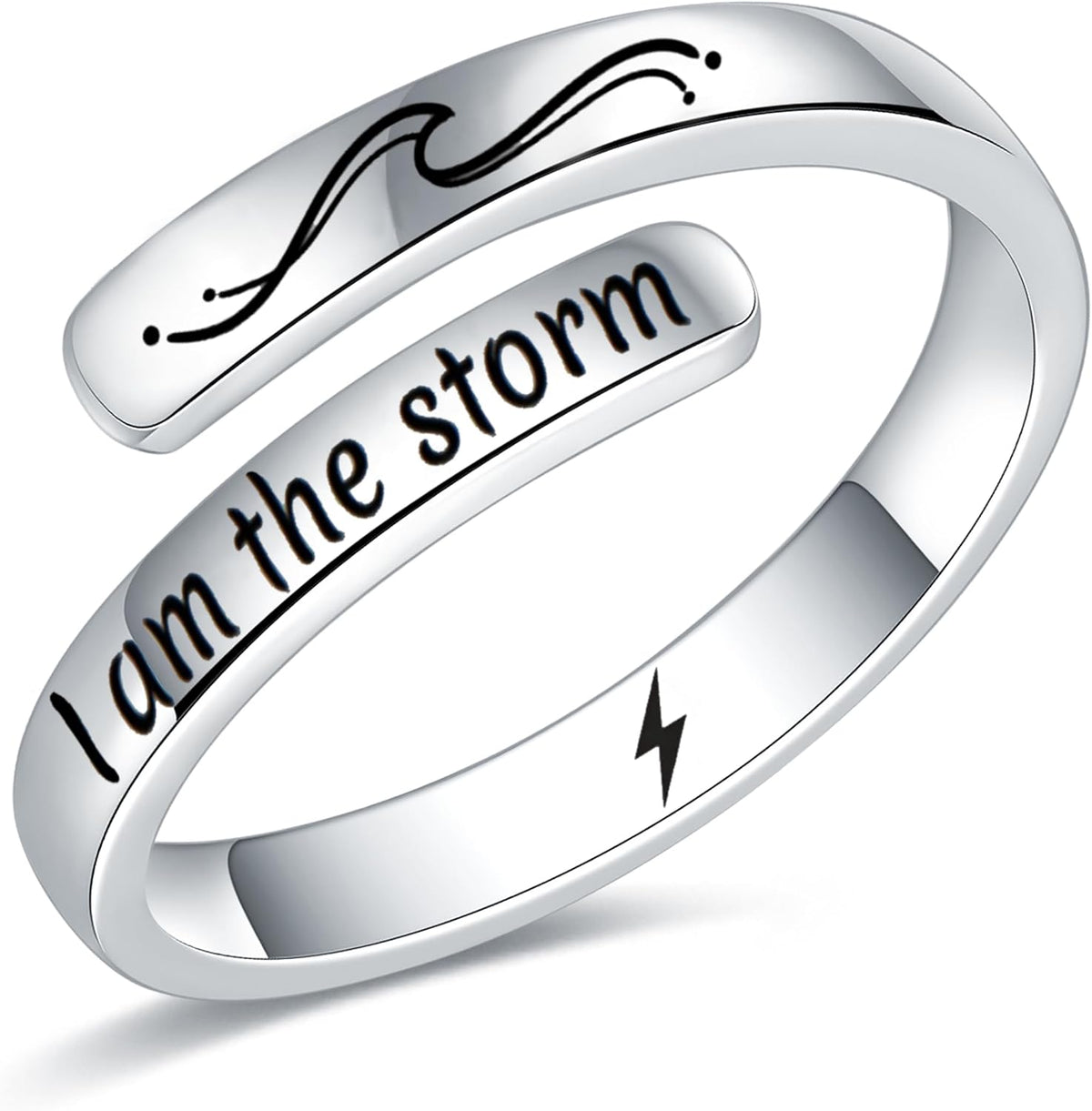 Sterling Silver Inspirational Ring, Slim Band – view 12