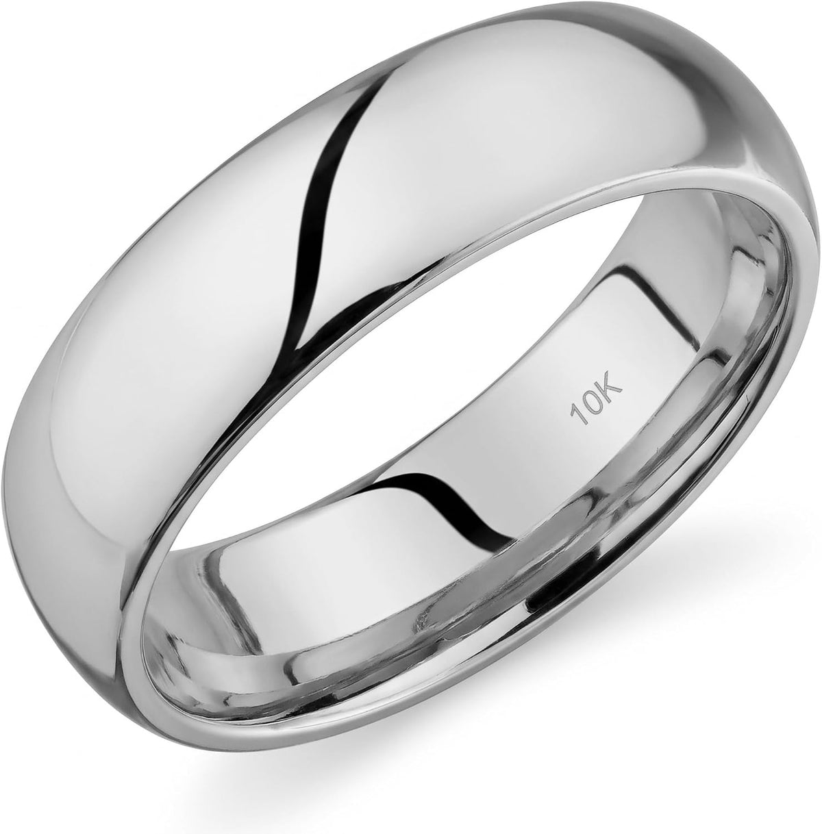 10K Gold Comfort Fit Wedding Band - Light Weight Ring in 1 mm to 6 mm Widths and Yellow, White or Rose Gold for Daily We