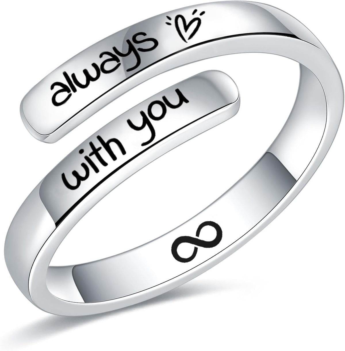 Women's 925 Sterling Silver Inspirational Ring - Engraved Encouragement Wording on a Slim Band for Daily Reminders - Can