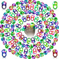 Light Up Party Rings - 100 Piece Glow in the Dark LED Finger Rings in Jelly Bumpy, Flower and Skeleton Styles for Carniv